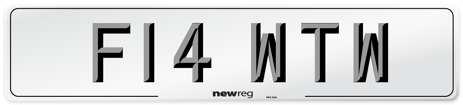 F14 WTW Number Plate from New Reg